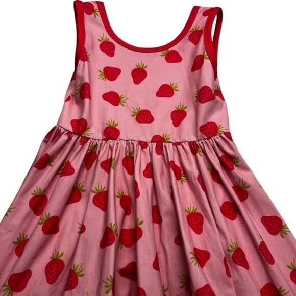 Girlhood Strawberry Print Sleeveless Twirl Dress Size 4 - Picture 2 of 5